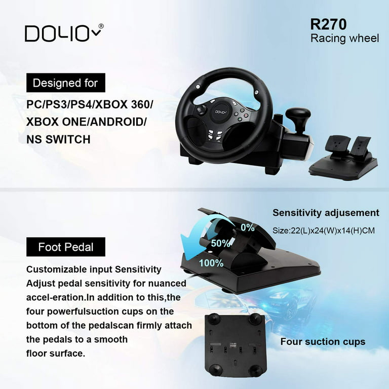 Volant + Pédalier pour SWITCH PS4 XB1 PS3 PC SUPER DRIVE PRO G5 750-X