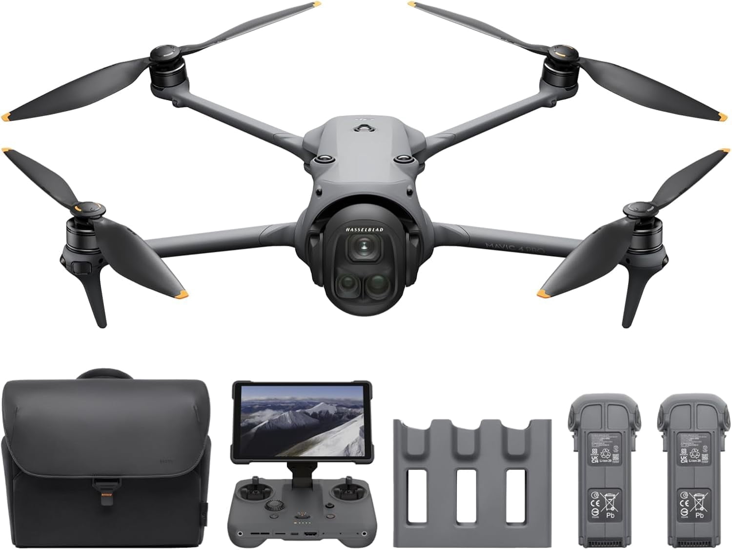 DJI Mavic 4 Pro Creator Combo - Flagship Tri-Camera Drone with 100MP 4/3 CMOS Hasselblad Camera, RC Pro 2, 512GB Internal Storage, 51-Min Flight Time, 3 Batteries, 128GB SD, Backpack, 2-Year Warranty