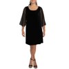 Alex Evenings Womens Plus Vevlet Knee-Length Cocktail and Party Dress Black 24W