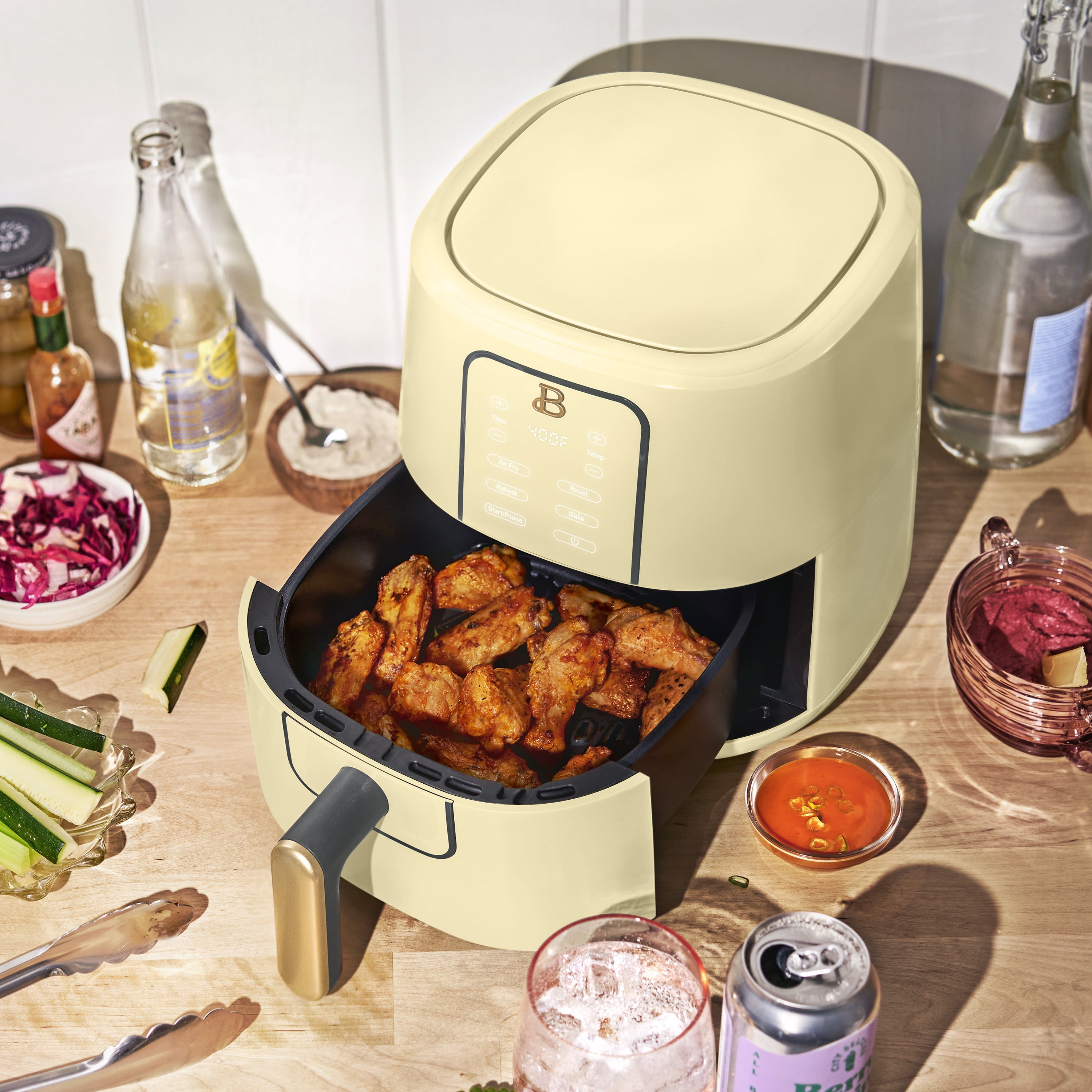Beautiful 3 Qt Air Fryer with TurboCrisp Technology, EverGood™, Buttercream by Drew Barrymore