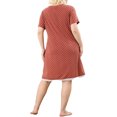 thumbnail image 3 of MODA NOVA Juniors Plus Size Nightgown Polka Dots V Neck Comfy Midi Sleepshirt, 3 of 6