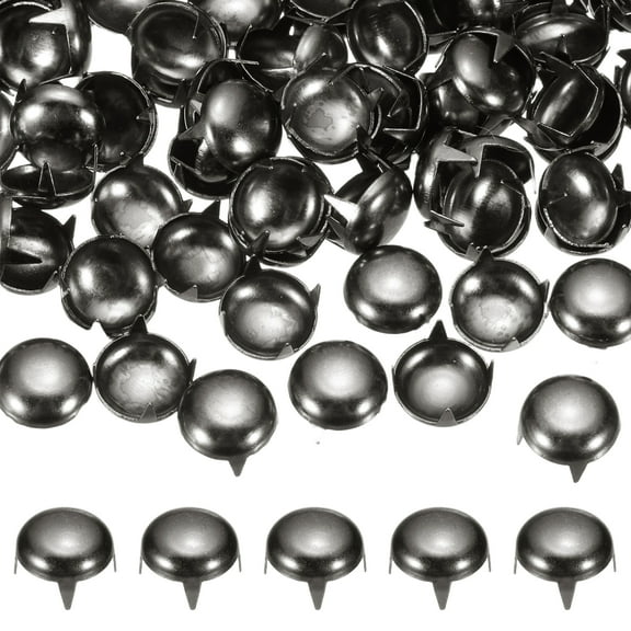 12mm Round Dome Rivet, 90 Pcs Metal 4 Claw Spike Spot Stud Punk Rock Rivet Nailhead for DIY Leather Crafting for Decor Repair Clothing Belts Bags Shoes, Brown