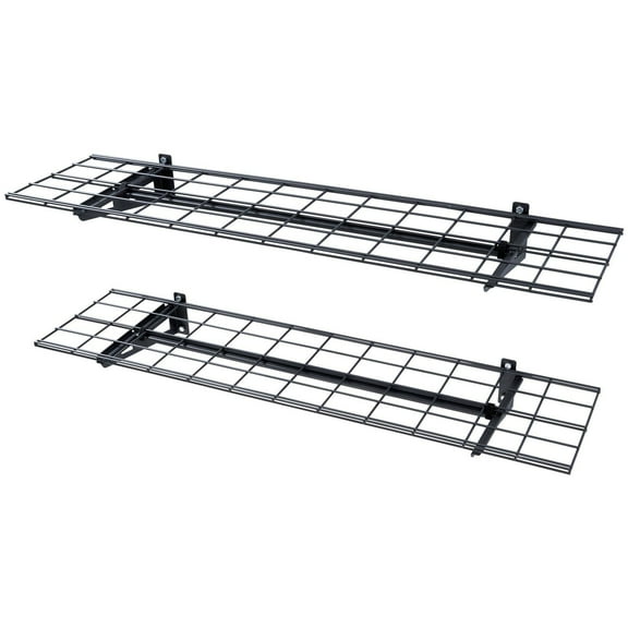 Heavy Duty Garage Shelves 2-Pack, 4x1 ft Wall Mounted Storage Shelving, 400 lb Capacity - for Shop, Shed & Garage Organization