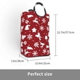 thumbnail image 3 of Waterproof Collapsible Laundry Hamper, Red Christmas Elements Aluminum Handle Laundry Bag Storage Basket, 50L, 3 of 6