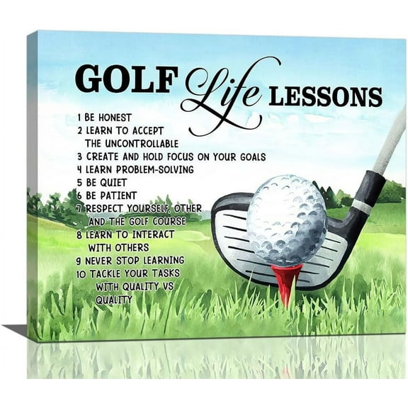 Golf Gifts Inspirational Wall Decor Golf Life Lessons Canvas Art Sports Artwork Unframed Paintings Motivational Poster for Player Office Living Room Club Playroom Bedroom Boys Room Gym Decor
