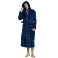 thumbnail image 6 of U2SKIIN Mens Fleece Robe with Hood, Soft Bathrobe Plush Robes for Men（Buffalo Plaid-Royal Blue，Large-X-Large）, 6 of 6