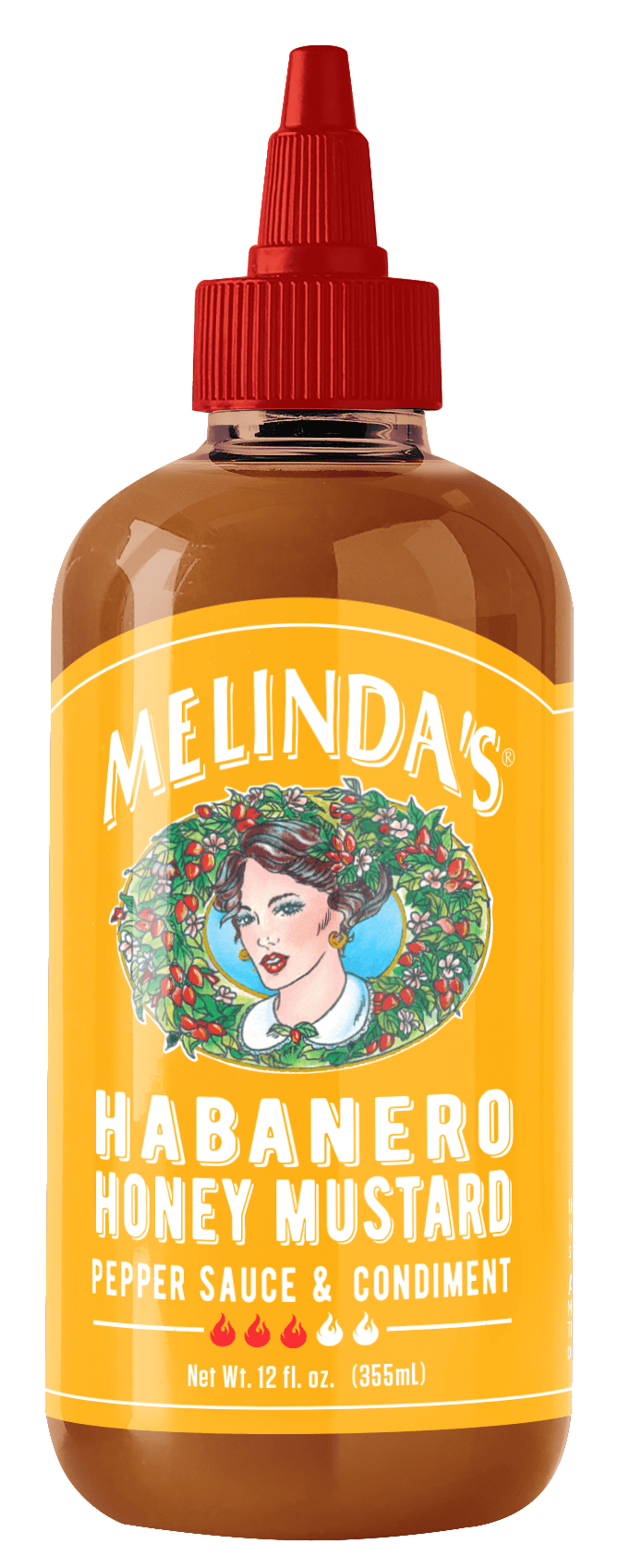 Melinda's Habanero Honey Mustard, Pepper Sauce and Condiment, 12 oz