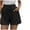 Black, variant on Ahuyic Athletic Shorts for Women,Womens Running Shorts,Womens Loose Wide Leg Pants High Waist Straight Pants Casual Cotton Linen Shorts