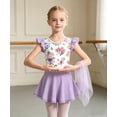 thumbnail image 4 of Aideaone Girls Ballet Leotards Dance Leotard Circle Skirt Ruffer Sleeve Ballerina Dresses with Skirted Shorts for Kid 5 - 8T, 4 of 5