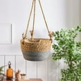 thumbnail image 3 of Hanging Rope Planter Basket indoor and outdoor Flower Pot Plant Holder Gardening Tool for Living Room Patio Balcony Decoration Grey, 3 of 6