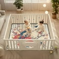 thumbnail image 2 of WOBOGO Blue Magpie Baby Playmats Extra Large Waterproof Rollable Activity Pads for Toddlers 50×50inch, 2 of 7