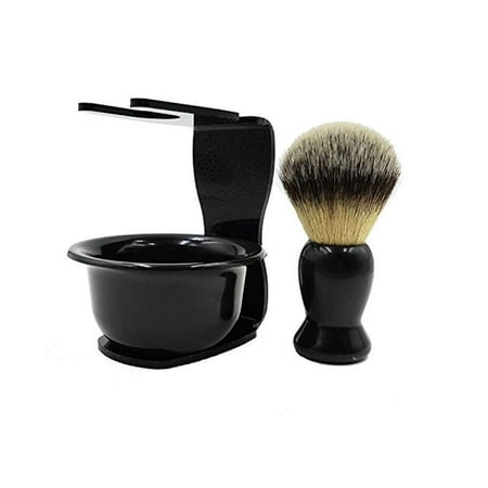 3 in 1 shaving set with shaving brush, soap dish and holder - shaving ...