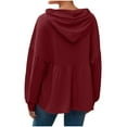 thumbnail image 3 of Womens Oversized Hoodies, Long Sleeve Pullover for Women Fall Fashion Loose Fit Solid Color Ruffle Hooded Sweatshirts, 3 of 6
