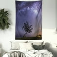 thumbnail image 3 of Nebula Tapestry, Tree and Milky Way Outer Space Galaxy Stars Theme Dreamy Modern Artwork Print, Wall Hanging for Bedroom Living Room Dorm Decor, 40W X 60L Inches, Purple Dark Green, by Ambesonne, 3 of 5