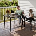 thumbnail image 1 of 31.5" Square Outdoor Dining Table with Umbrella Hole, Powder-Coated Aluminum Frame, 1 of 7