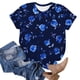 thumbnail image 4 of Tops de Ajuste Suelto para las Mujeres Impreso Manga Corta Suéter Camiseta Cuello Redondo Blusa Casual, Top de Moda para el Uso Diario Y las Salidas, 4 of 6