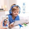 thumbnail image 2 of QearFun Dinosaur Headphones for Boys Kids for School, Kids Bluetooth Headphones with Microphone & 3.5mm Jack, Teens Toddlers Wireless Headphones with Adjustable Headband for Tablet/PC, 2 of 7