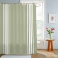 thumbnail image 4 of Sage Green Striped Shower Curtains for Bathroom, Farmhouse White Stripes Waterproof Fabric Shower Curtain, Decorative Bathroom Curtain for Bathtub, 72"x84", No Hooks Included, 4 of 9