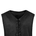 thumbnail image 4 of Wyobmus Mens Lace-Up Tank Tops Retro Sleeveless V Neck Tank Shirt Steampunk Tunic Waistcoat S-2X Black, 4 of 4