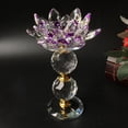thumbnail image 3 of Candelabro 4.72 "Dia Tealight Mesa de centro Decoración púrpura Sunnimix Portavelas de cristal Lotus, 3 of 4