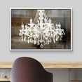 thumbnail image 3 of wall26 Framed Canvas Print Wall Art White Chandelier Silhouette on Abstract Background Decorative Lights Digital Art Modern Art Chic Relax/Calm for Living Room, Bedroom, Office - 24"x36" Wh, 3 of 5
