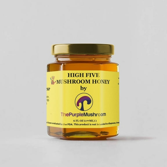 High Five Mushroom Infused Raw Honey 6OZ