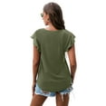 thumbnail image 2 of JWD Summer Ruffle Short Sleeve Knit Tunic Tops Shirts Tank Tee Blouse For Women, 2 of 6