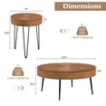thumbnail image 3 of Costway Farmhouse Round CoffeeTable Set of 2 End Table Natural Finish for Living Room Coffee, 3 of 10