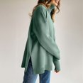 thumbnail image 7 of Women's Turtleneck Tunic Sweater, Womens Fall Sweaters, Long Sleeve Side Slit Casual Pullover Top, 7 of 7