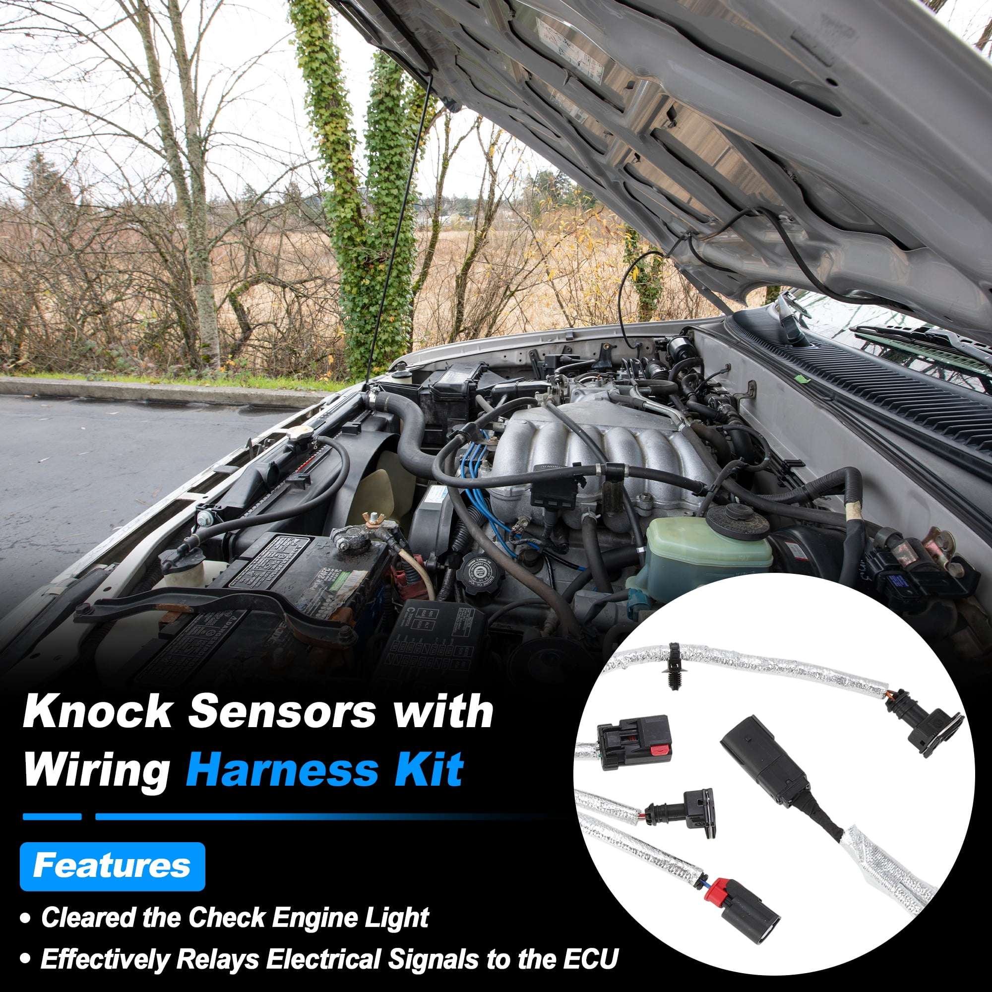Unique Bargains No.68085202AD Ignition Knock Detonation Sensor Harness for Jeep Wrangler 2012-2016 Temperature Sensor Wiring for Ram 1500 2013-2016 Replace No.68085202AC/68085202AB