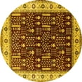thumbnail image 1 of Ahgly Company Indoor Round Oriental Yellow Industrial Area Rugs, 6' Round, 1 of 4