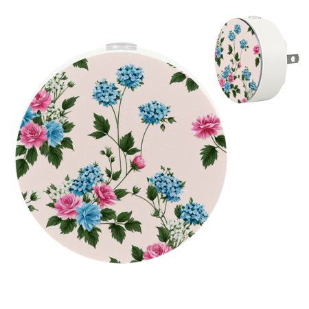 

YZUOUZY Night Light Lamps for Bedroom Bedside Lamps Set of 2 Spring Flowers Rose Lilac Flower