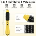 thumbnail image 3 of Hair Dryer and Blow Dryer Brush in one, Aima Beauty 4 in 1 Upgrade Hot Air Brush for Women, Negative ion, Frizz Less, Yellow, 3 of 7