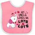 thumbnail image 3 of Inktastic My Uncle Loves Me Lots and Lots Cute Elephant Boys or Girls Baby Bib, 3 of 4