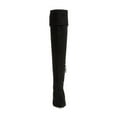 thumbnail image 4 of YDN Women Over The Knee High Stilettos Boots Pointed Toe Kitten Low Heels Wide Calf Dress Zipper Shoes Size 7.5 Black, 4 of 4