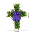 thumbnail image 3 of Harpi Spring Wreaths for Front Door Clearance, Greenery Summer Wreath, Easter Door Wreath Easter Day Crosses Wreath Spring Easter Decorative With A Purple Bow Doors Walls Home Decor, 3 of 9