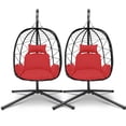 PAPROOS 2 Piece Egg Chair, Hanging Egg Chair with Stand Outdoor Indoor