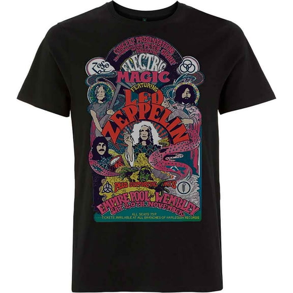 Led Zeppelin Men's Full Colour Electric Magic T-Shirt Large | Officially Licensed Merchandise