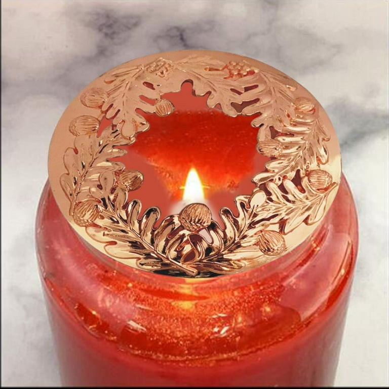 Premium Candles Jar Candle Cover Candle Lid Tea Light Candle Topper Evenly  Accessories Shades for Wedding Room - Rose Gold