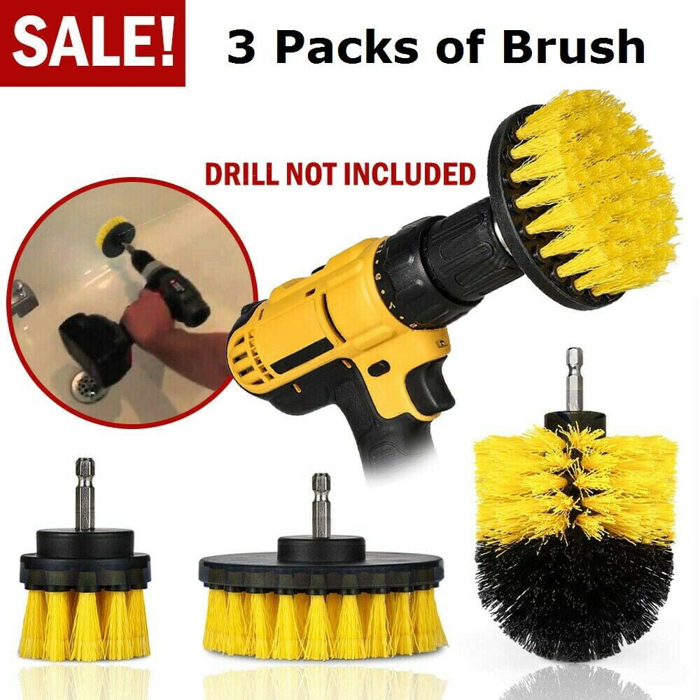 kitchens,Bathrooms YIJINSHENG Medium Brush with Drill Attachment Scrubbing Brushes for Cleaning Car Tires,Carpet Boats Power Scrubber Cleaning Multipurpose 3 pack Kit DDS-3P DDS-3P-B Showers Tile Grout 