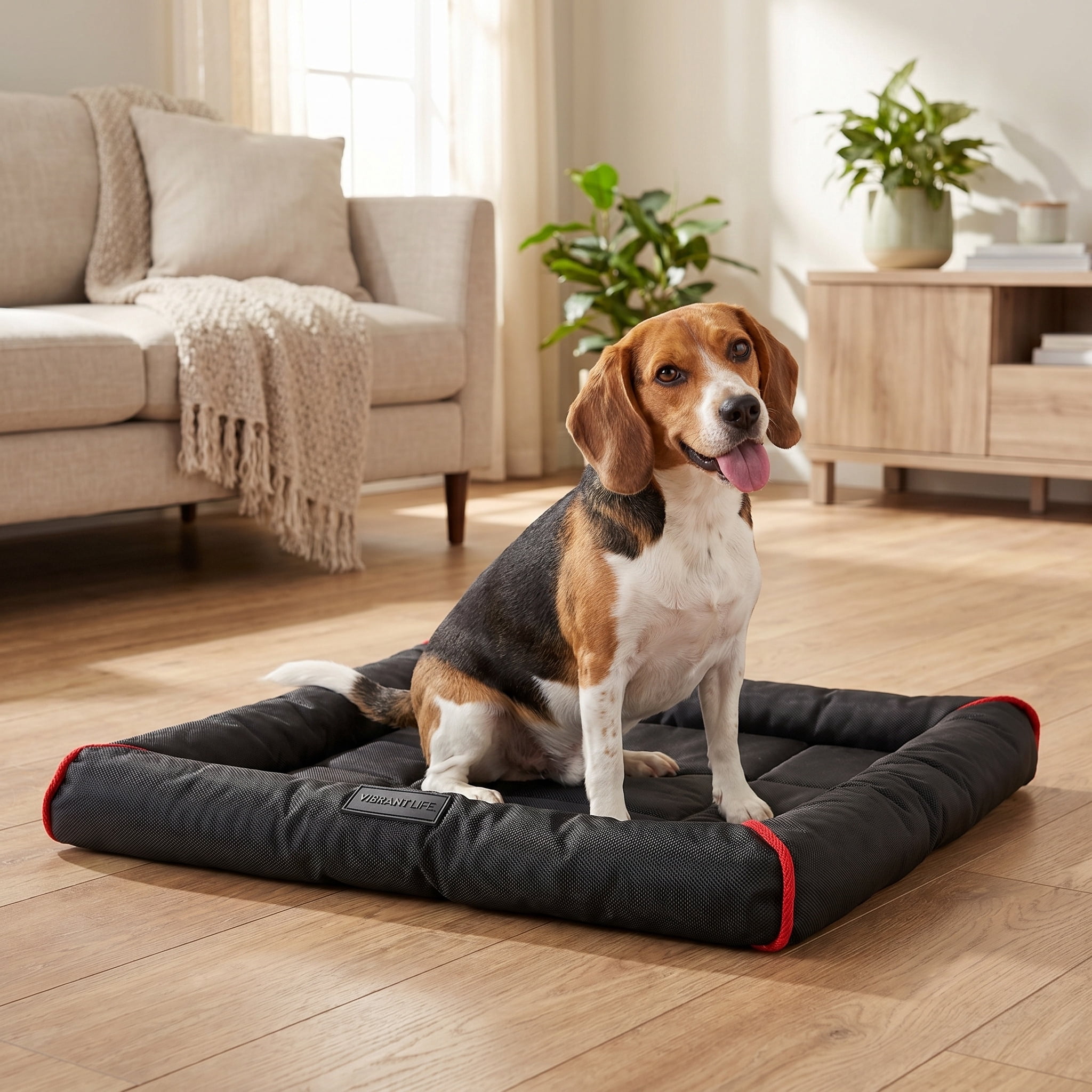 (3 pack) Vibrant Life Small to Medium Durable and Water-Resistant Crate Mat, Black, 23" x 17"