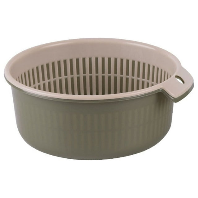Cqxid Drain Rack Under $5 Basket Double-Layer Household Washing And Vegetables Hollow Storage