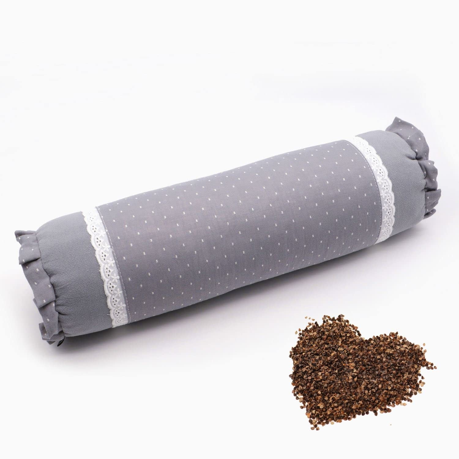 Edomi Buckwheat Cylinder Neck Roll Pillow Cervical Pillow Buckwheat