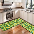 thumbnail image 3 of Kitchen Rugs Sets Of 2,Yellow Lemon Fruit Dots Green Pattern Anti Fatigue Kitchen Mat Rugs Non Slip Washable,Decorative Kitchen Floor Mats for Kitchen,Sink,Laundry,17"x47"+17"x47", 3 of 5