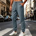 thumbnail image 2 of HOMADLES Mens Casual Joggers Elastic Waist Quick Dry Sports Pants Mesh Breathable Side Pocket Fashion Pants Gray Size 5XL, 2 of 5