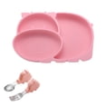 thumbnail image 3 of Plato de cena dieléctrico para bebés Plato de cena de silicona con ventosa para niños Vajilla para bebés Plato de cena de silicona integrado para niños, 3 of 6