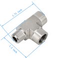 thumbnail image 5 of Tee recta para tubería Yoebor de acero inoxidable 316, 1/8" NPT, 5 of 5