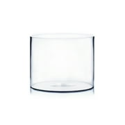 WGV Clear Cylinder Glass Vase - 10" Wide x 8" Height, Good quality, Heavy Weighted Base - 1 Pc