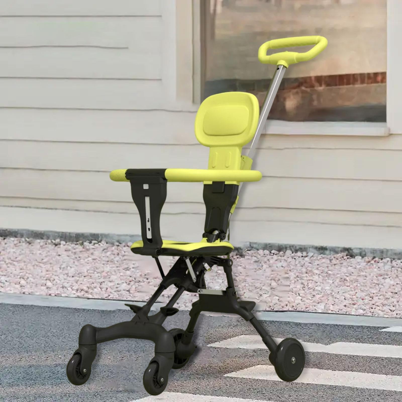 Baby Stroller Travel Pushchair 360 Degree Swivel Wheels Compact Folding Metal Material for Toddlers Trip and Airplane