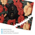 500 PCS Black Cat In The Flowers 500 Piece Vibrant Jigsaw Puzzles